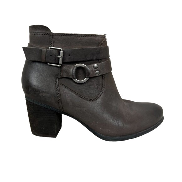 Josef Siebel Ankle Boots w Straps  Women's Size 37 / 6.5  Dark Taupe Leather - Picture 3 of 12